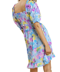 Umgee - Ruffle & Smocked Floral Dress - blue - clothing - collection:vacationdresses(Auto)
