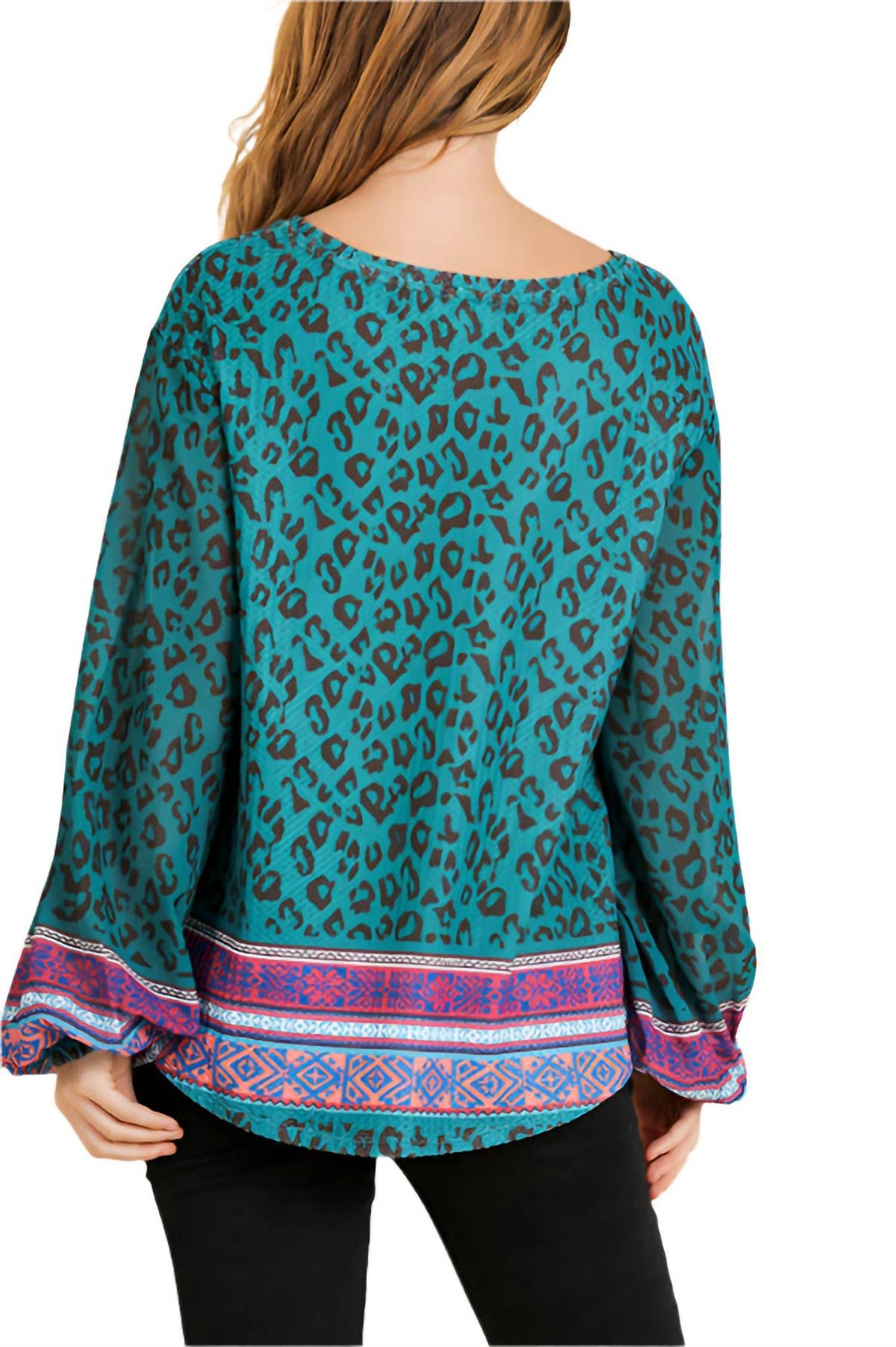 Umgee - Scarf Print Knit Top