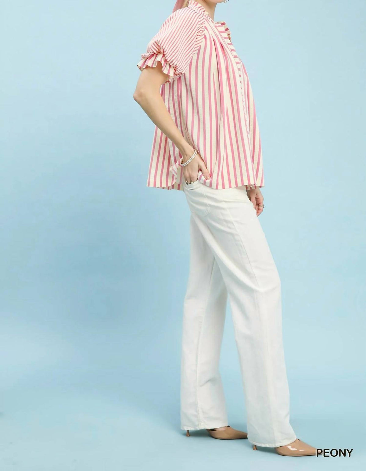 Umgee - Striped V-Neck Top