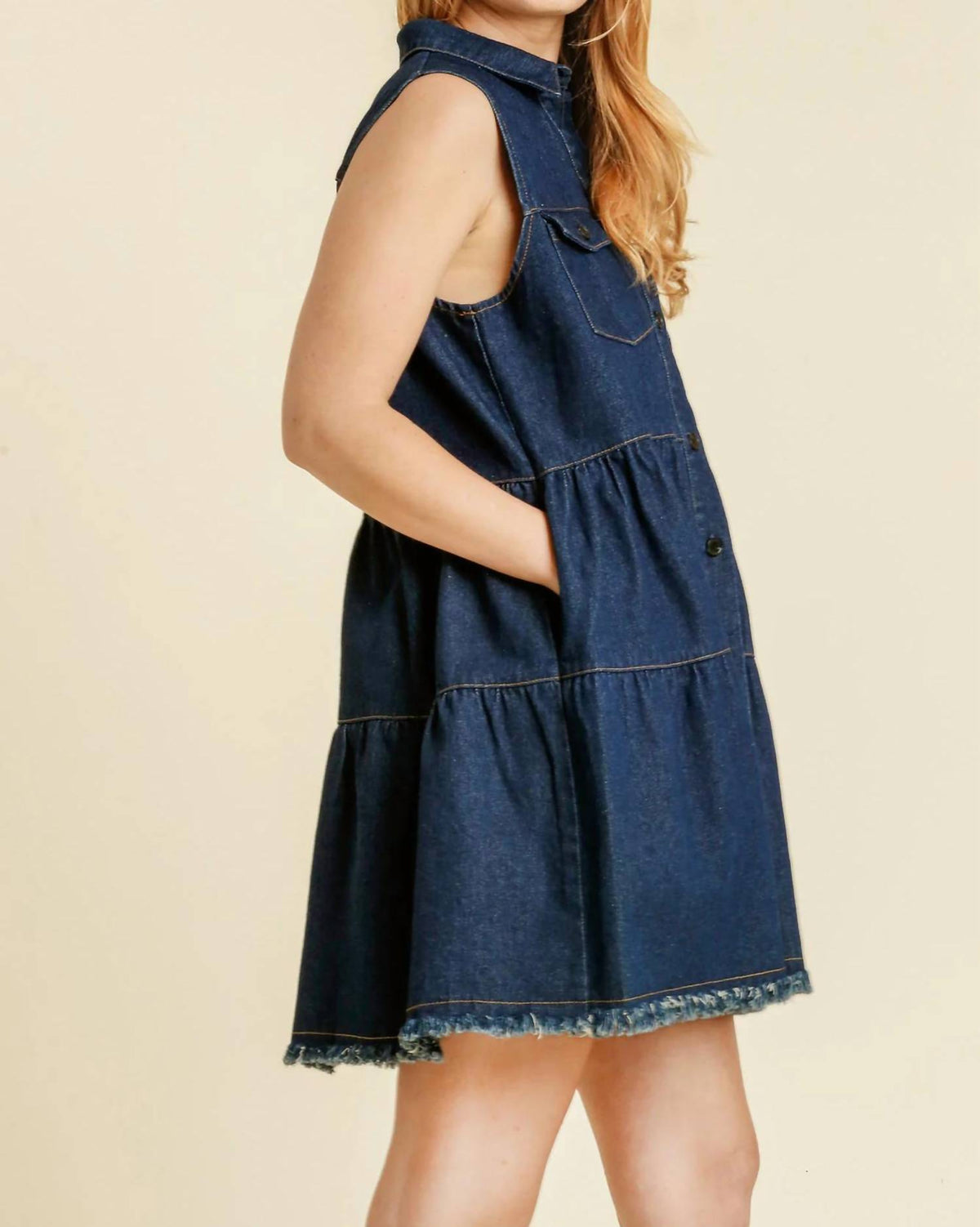 Umgee - Tiered Sleeveless Mini Dress