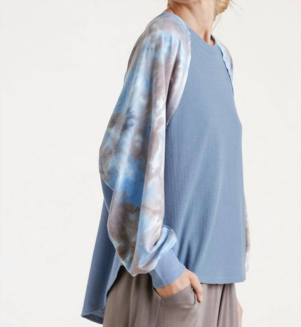 Umgee - Waffle Knit Tie Dye Top