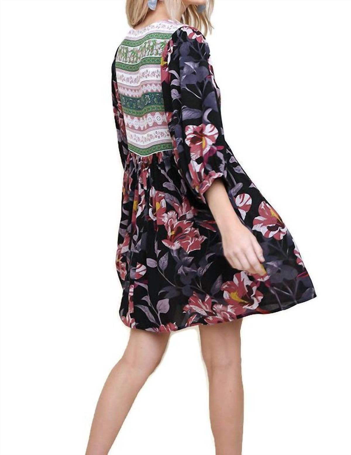 Umgee - Women's Floral Peasant Dress