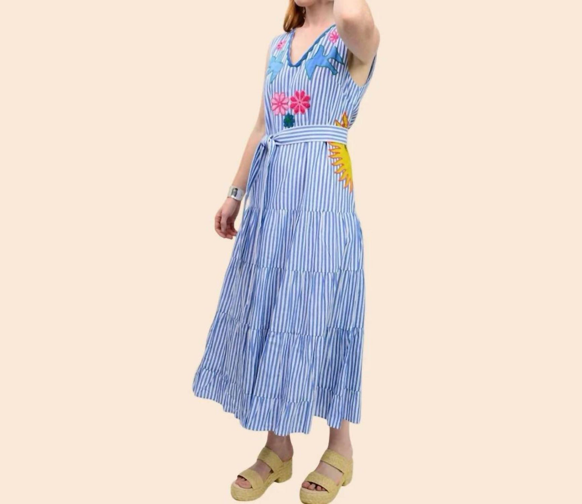 Uncle Frank - Sun Sation Striped Tiered Maxi Dress