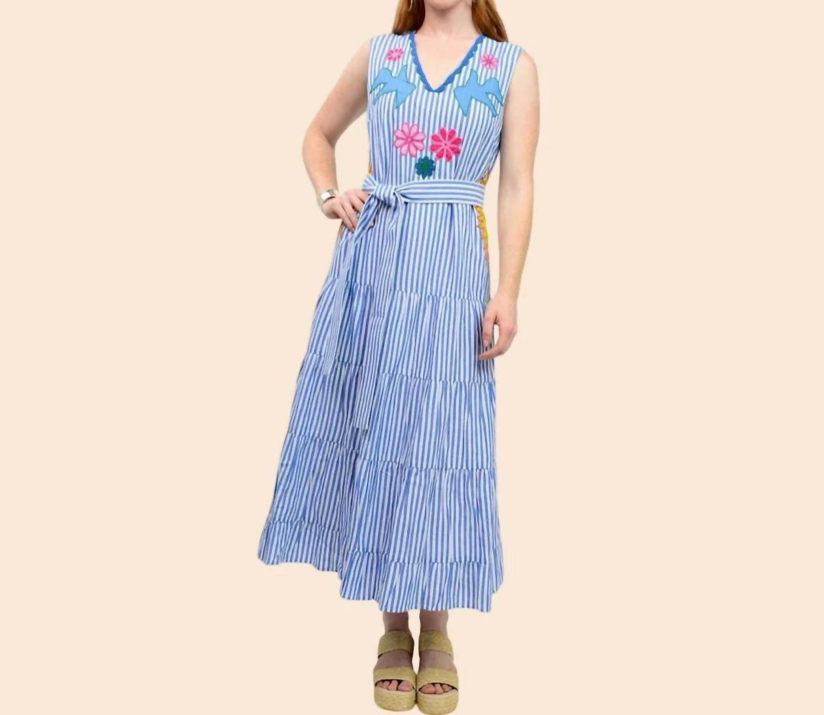 Uncle Frank - Sun Sation Striped Tiered Maxi Dress