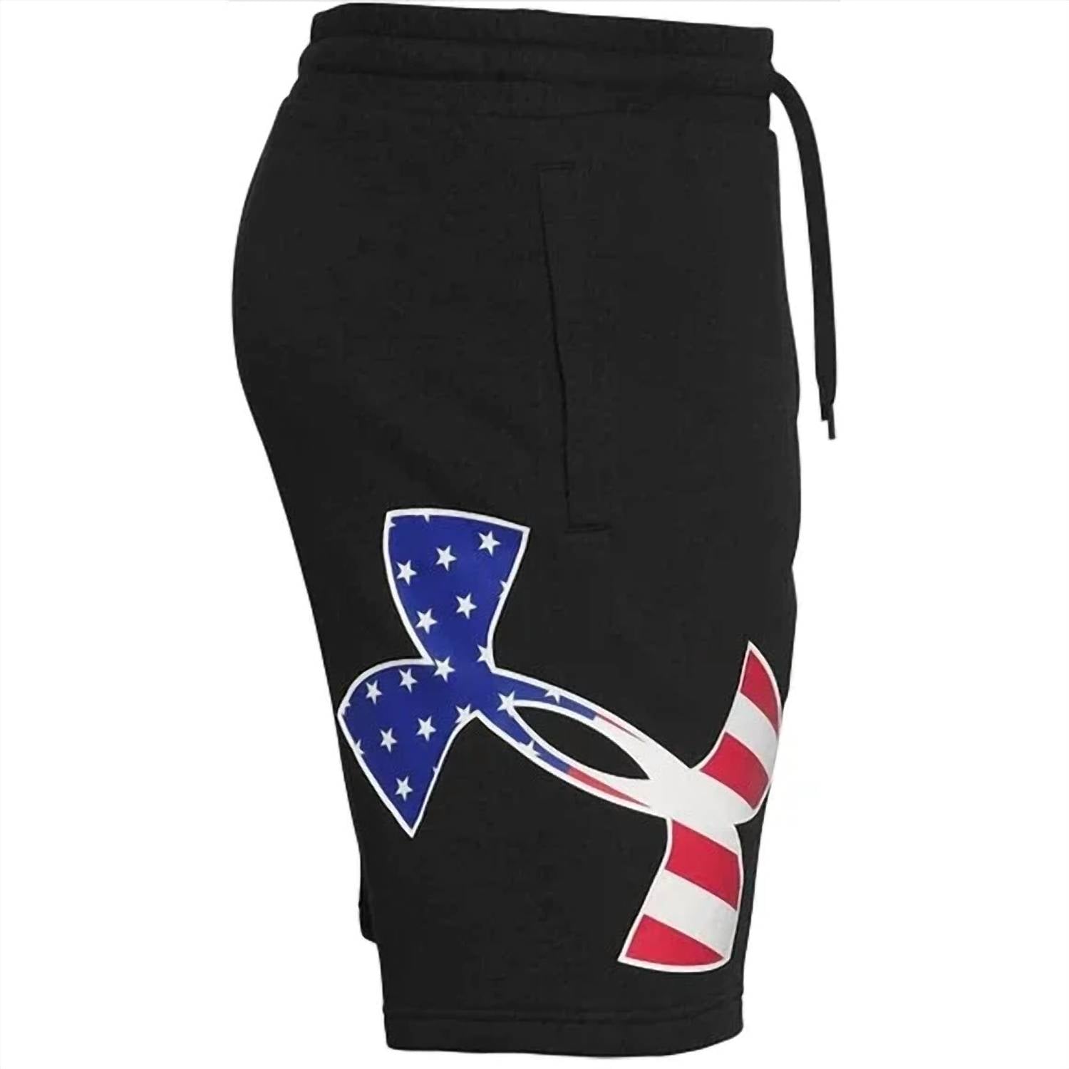 Under Armour - Freedom Rival Big Flag Logo Short - athletic - black - clothing
