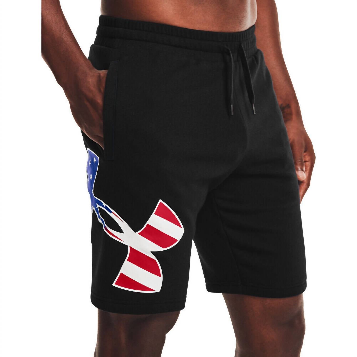 Under Armour - Freedom Rival Big Flag Logo Short - athletic - black - clothing