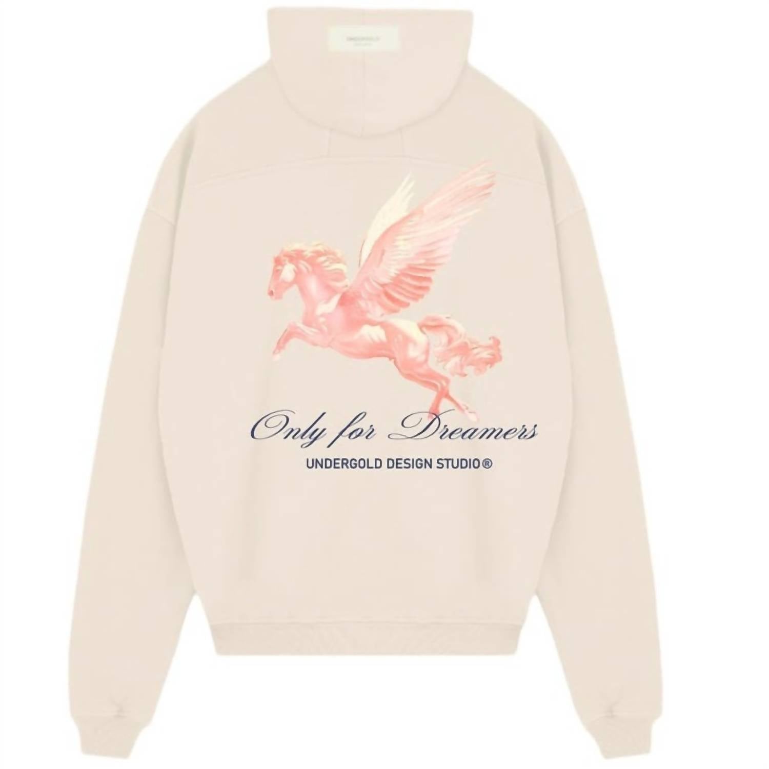 Undergold - Dreamers Pegasus Boxy Hoodie - beige - clothing - graphic