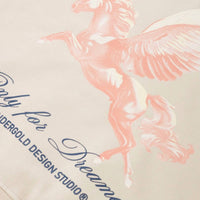 Undergold - Dreamers Pegasus Boxy Hoodie - beige - clothing - graphic