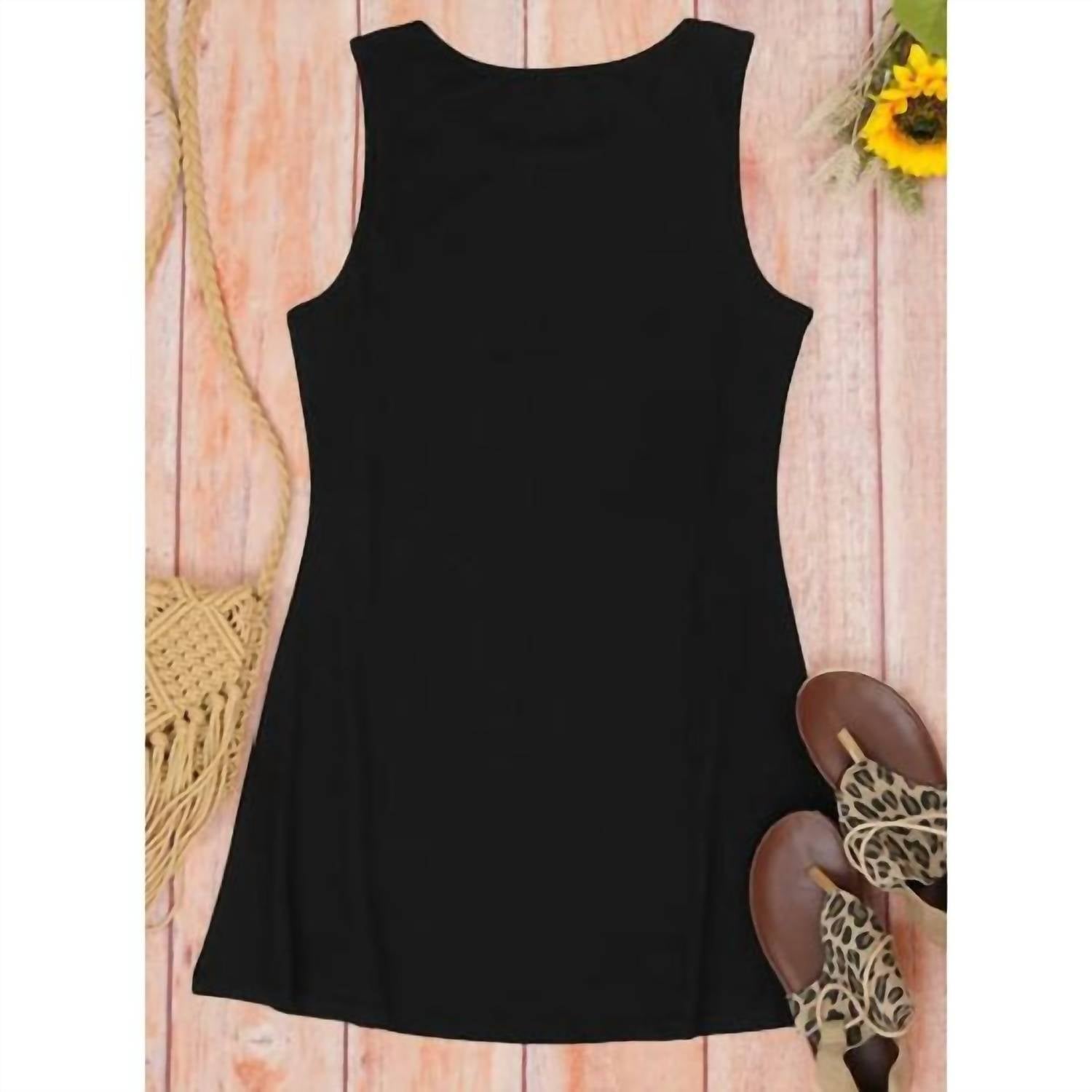 Unishe - Salty Beach Tank Dress - black - clothing - dresses