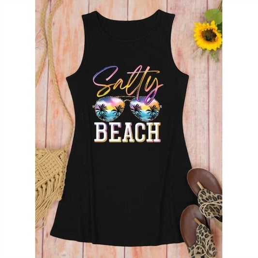 Unishe - Salty Beach Tank Dress - black - clothing - dresses