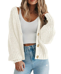 Unknown - Chunky Knit Button Up Cardigan