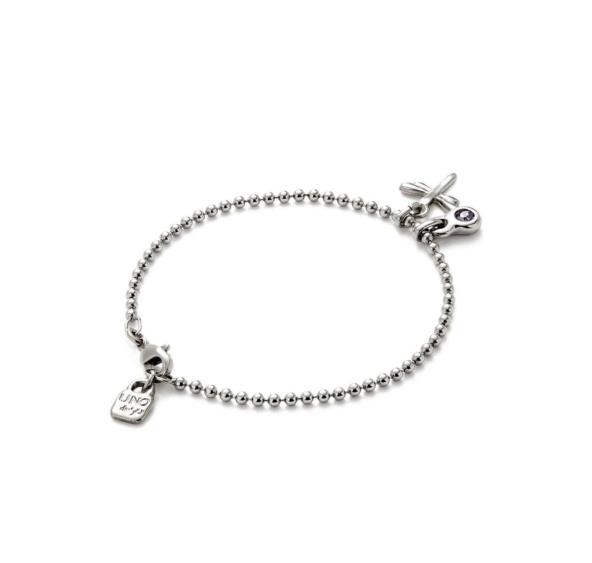 Unode50 - Dragonfly Purple Crystal Chain Bracelet