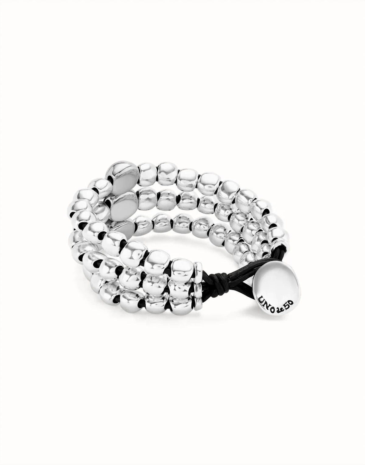Unode50 - Three Strand Bead Sterling Silver-plated Bracelet