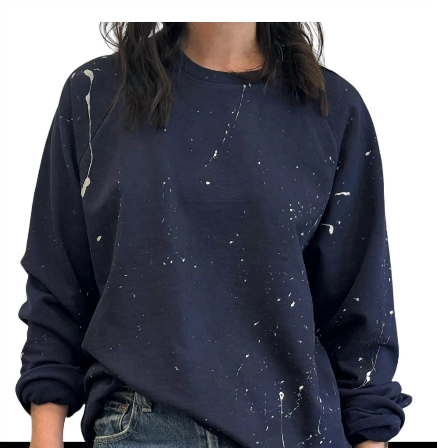 Unsweetened - Women's Splatter Sweatshirt - blue - clothing - hoodies