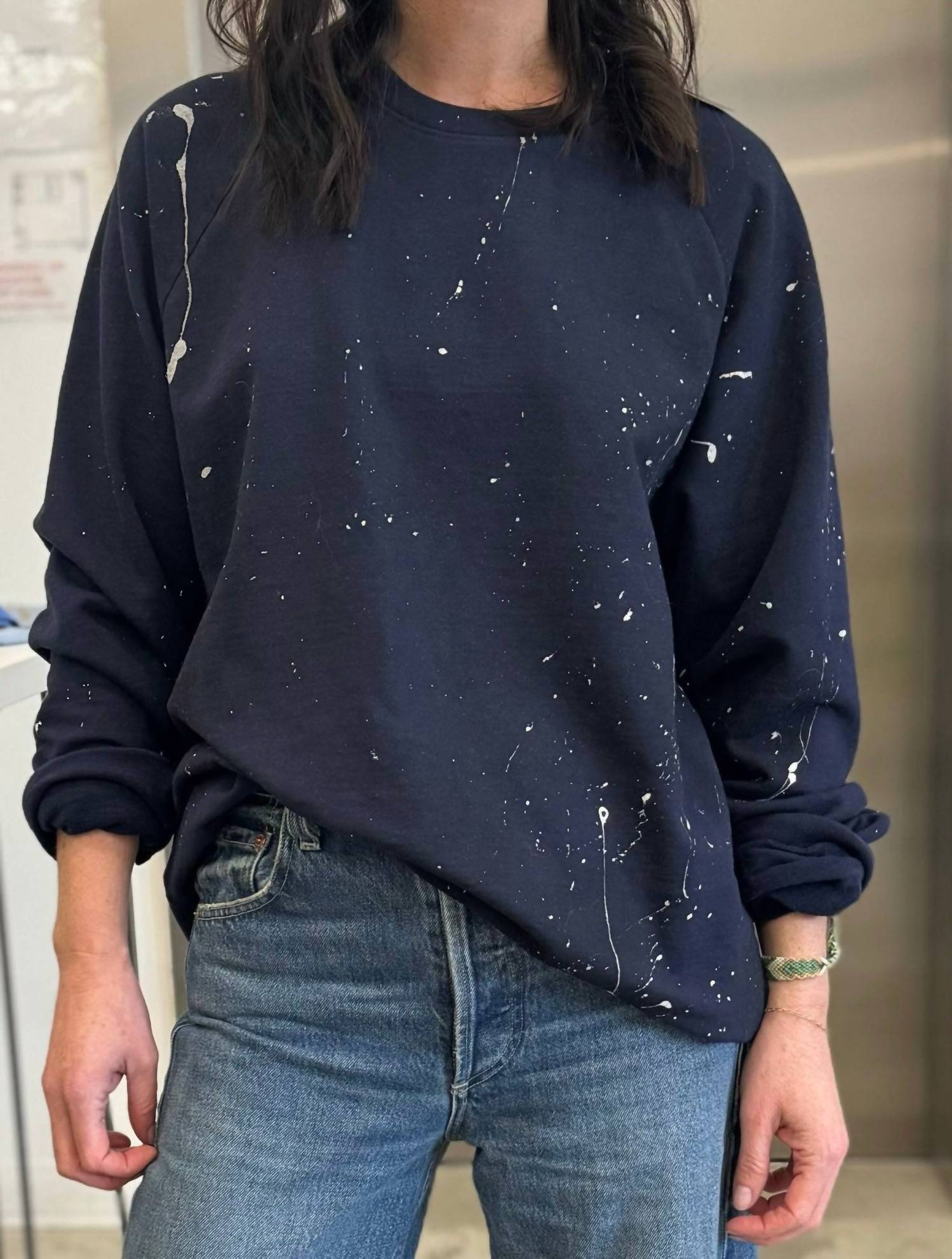 Unsweetened - Women's Splatter Sweatshirt - blue - clothing - hoodies