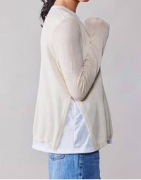 Urban Daizy - Layered Pullover Sweater - beige - clothing - crew