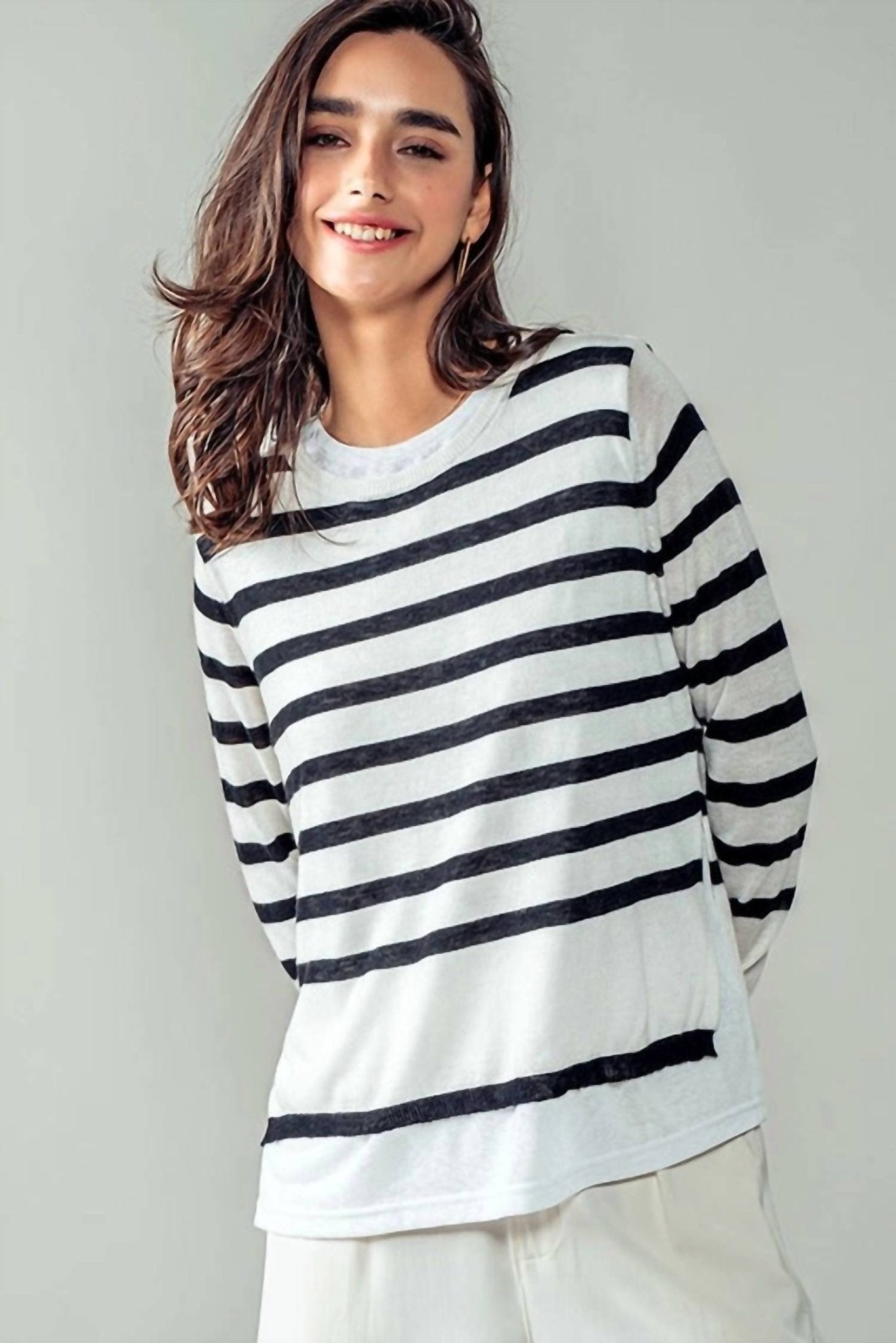 Urban Daizy - Layered Pullover Sweater - blue - clothing - crew