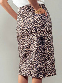 Urban Daizy - Leopard Denim Skirt - animal - brown - clothing