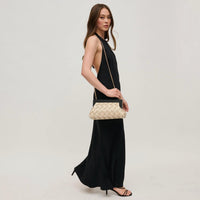 Urban Expressions - Women's Jamie Woven Wooden Frame Clutch - bags - handbags - leather