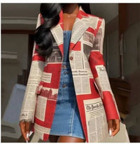 Uzwholesale - Newspaper Print Blazer