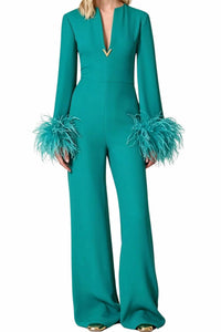 Valentino - Feather Trim Jumpsuit