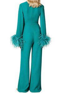 Valentino - Feather Trim Jumpsuit