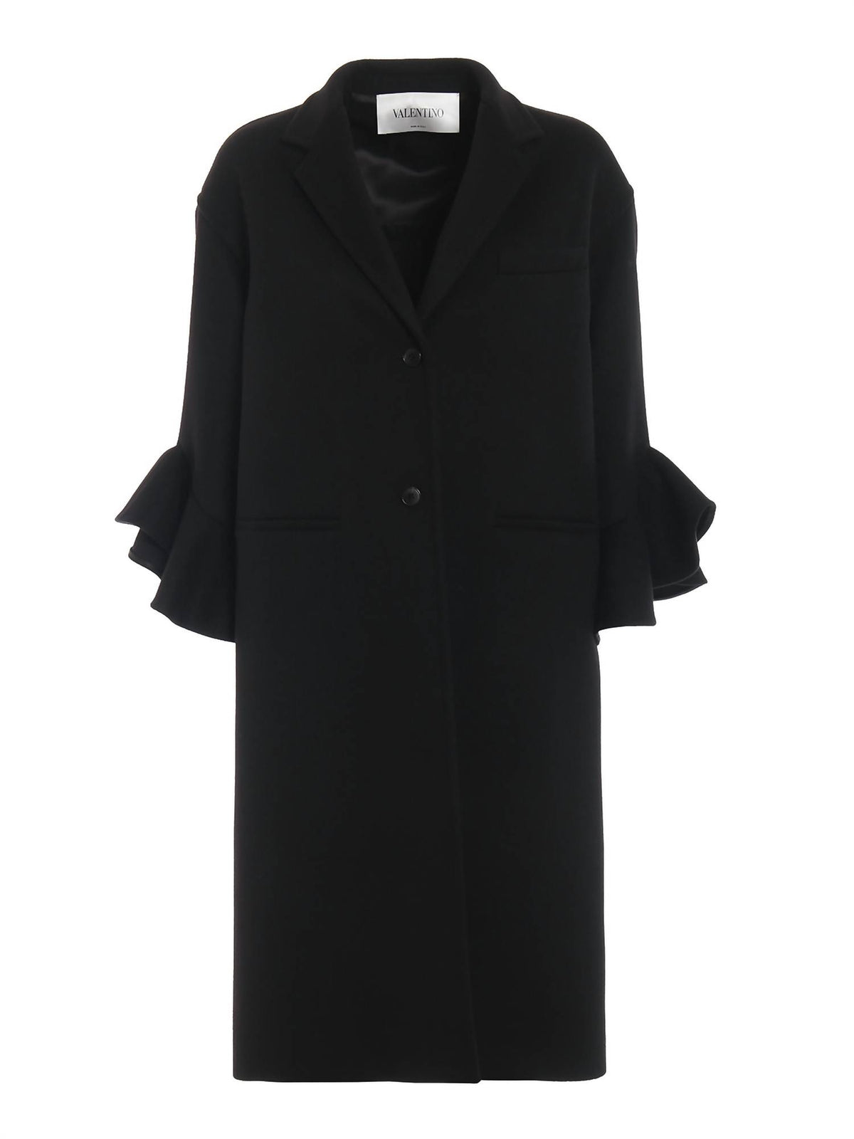 Valentino - Frill Sleeves Compact Drap Coat