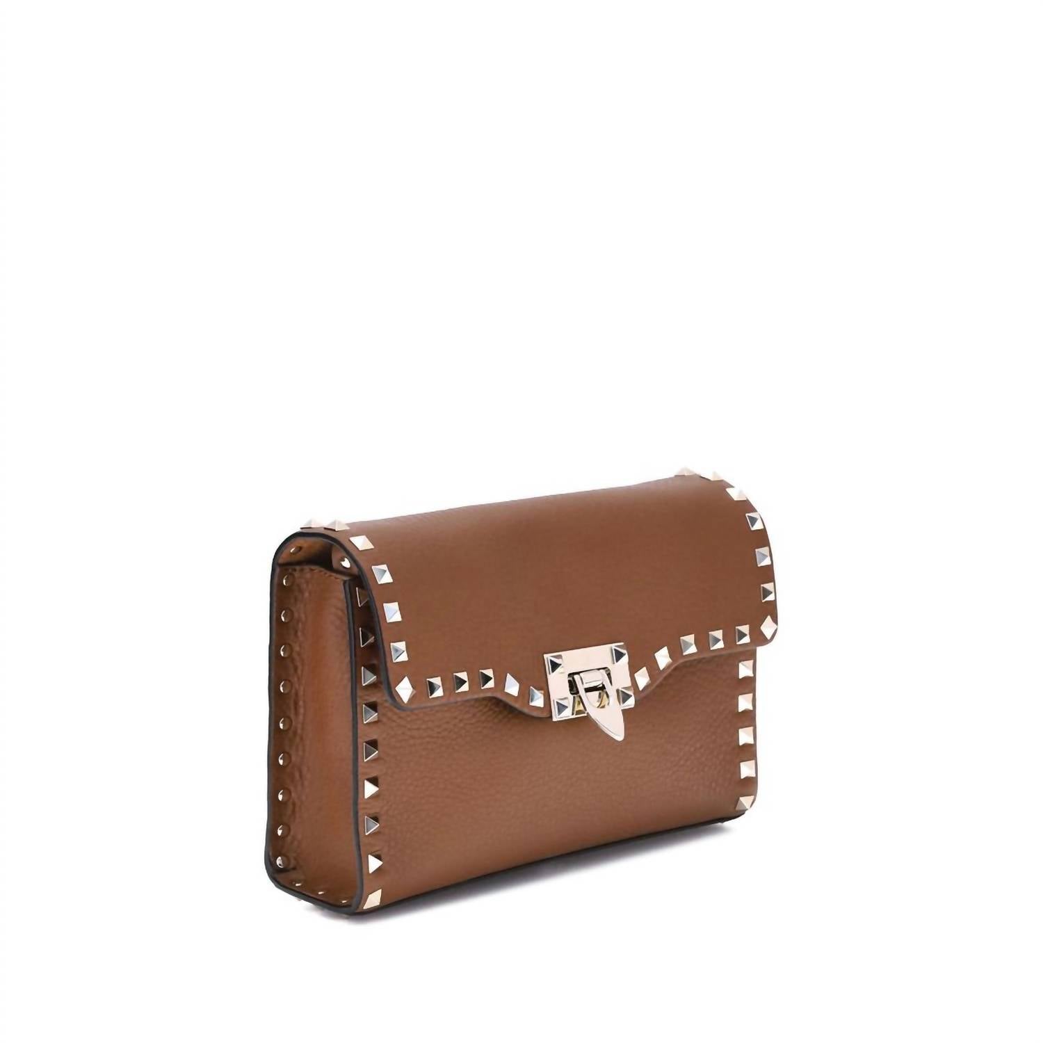 Valentino Garavani - Women's Rockstud Shoulder Bag - bags - brown - handbags