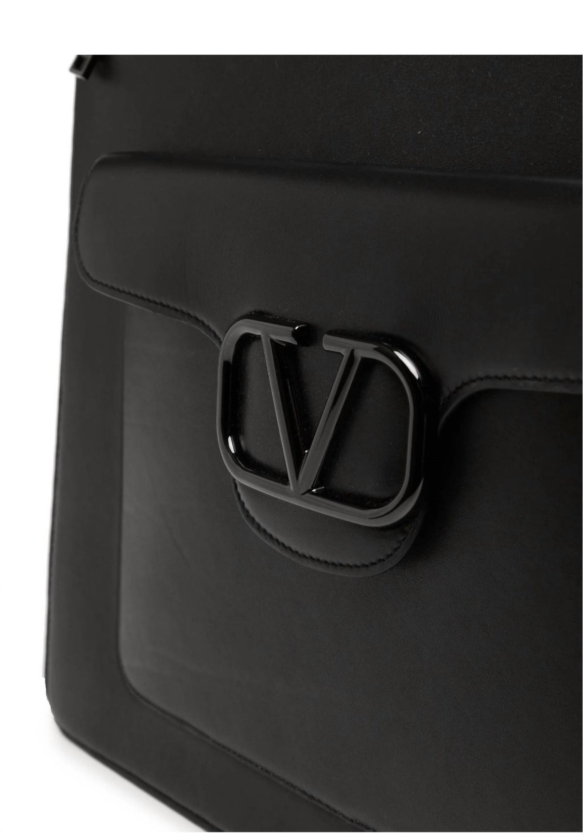 Valentino Garavani - V-Logo Leather Briefcase