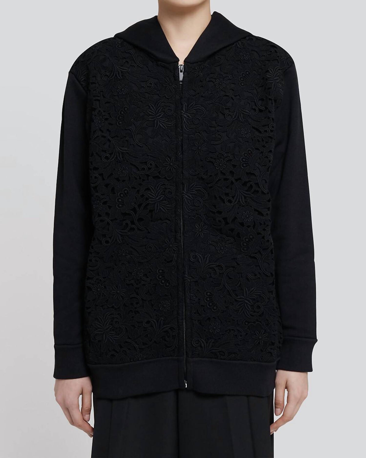 Valentino - Lace Cotton Jersey Sweatshirt