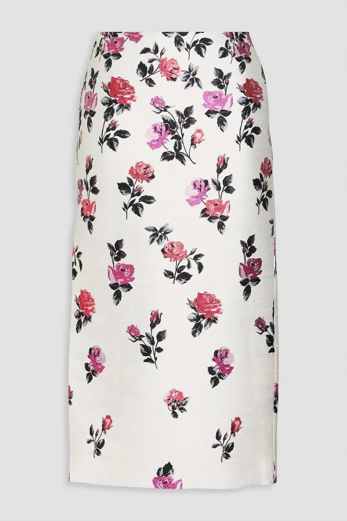 Valentino - Metallic Floral Jacquard Midi Skirt