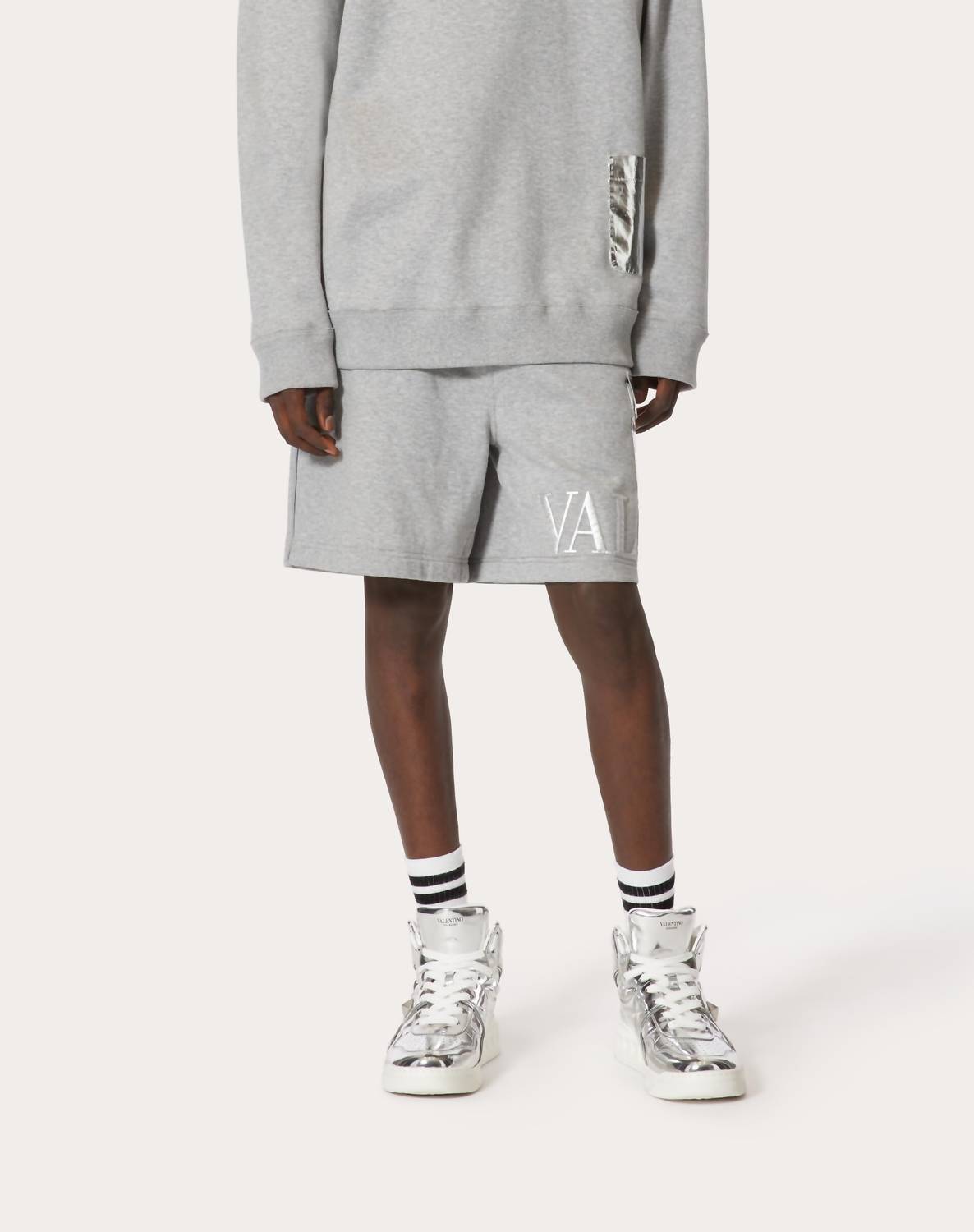 Valentino - Metallic Pockets Embossed Bermuda Shorts