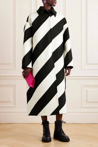 Valentino - Oversized Striped Coat