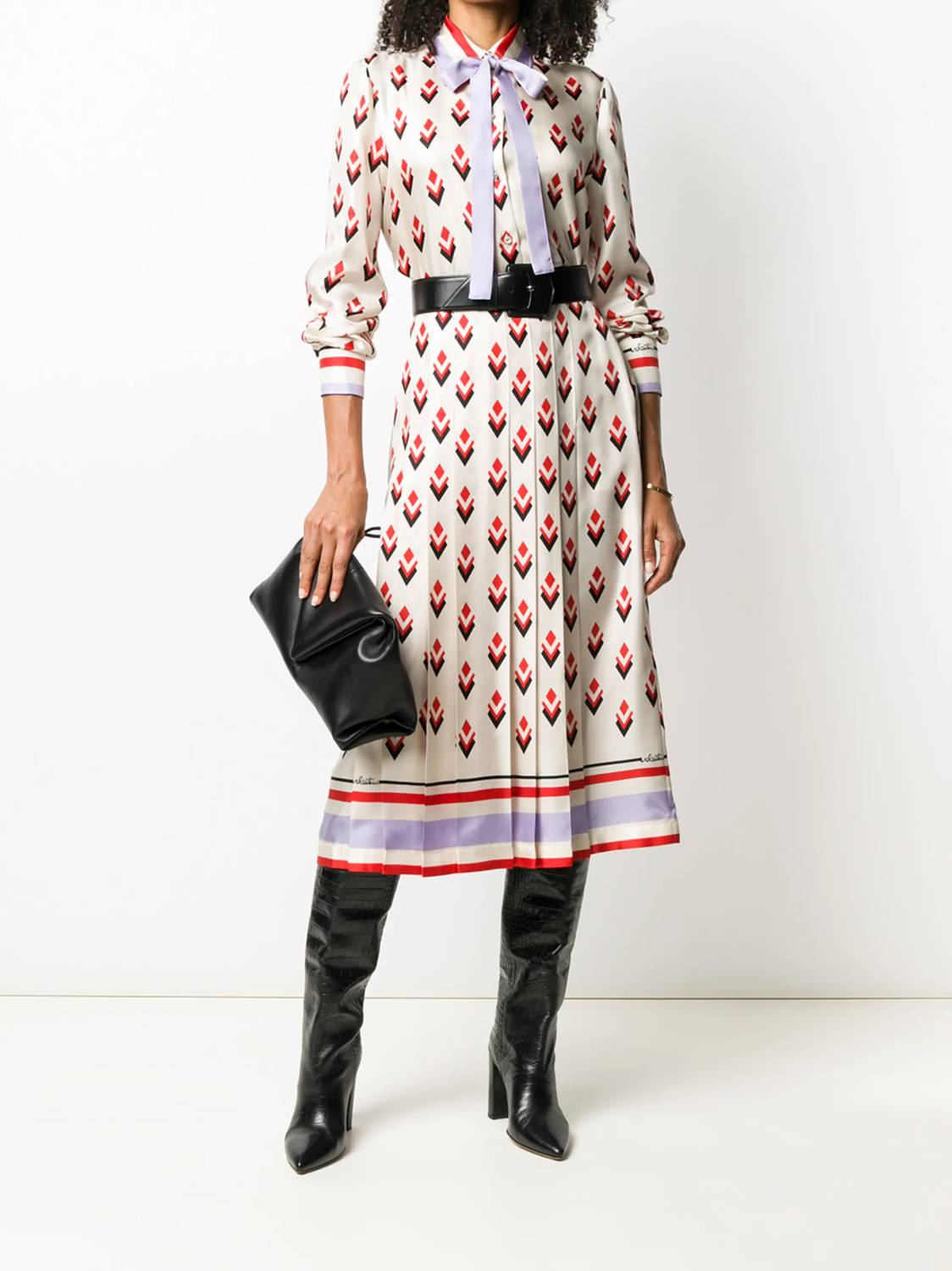 Valentino - Pleated Graphic Print Skirt