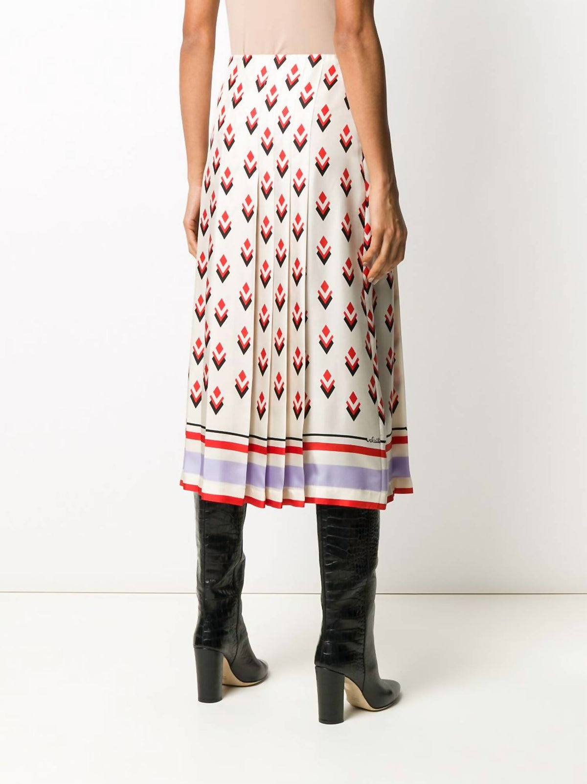 Valentino - Pleated Graphic Print Skirt