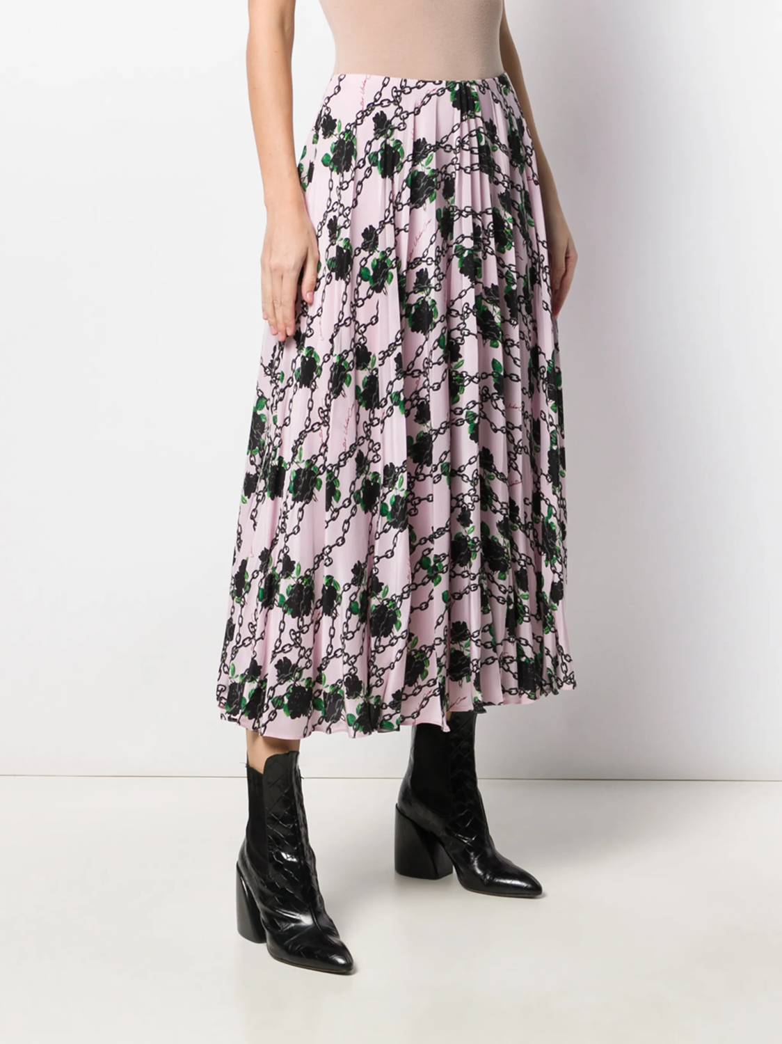 Valentino - Print Silk Pleated Skirt