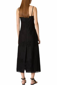 Valentino - Solid Color Floral Pattern Square Neck Slip Dress