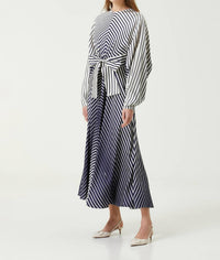 Valentino - Striped Maxi Silk Dress