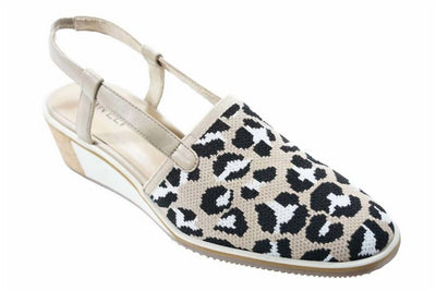 Vaneli - Women's Greer Leopard Wedge Slingback Sandal