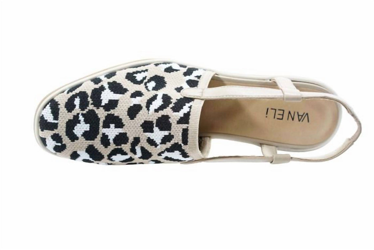 Vaneli - Women's Greer Leopard Wedge Slingback Sandal