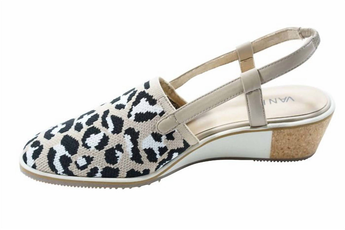 Vaneli - Women's Greer Leopard Wedge Slingback Sandal