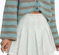 CROPPED HIGH-LOW STRIPED CARDIGAN