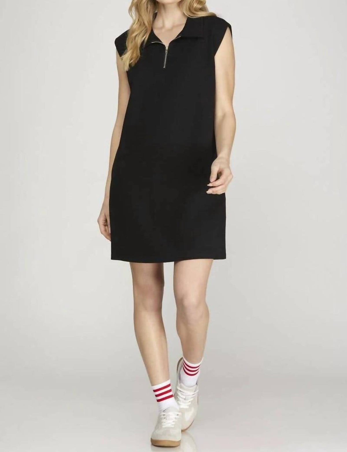 Vanilla Monkey - Hannah Half Zip Knit Mini Dress
