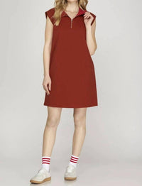 Vanilla Monkey - Hannah Half Zip Knit Mini Dress