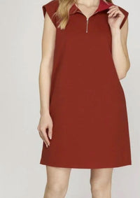 Vanilla Monkey - Hannah Half Zip Knit Mini Dress
