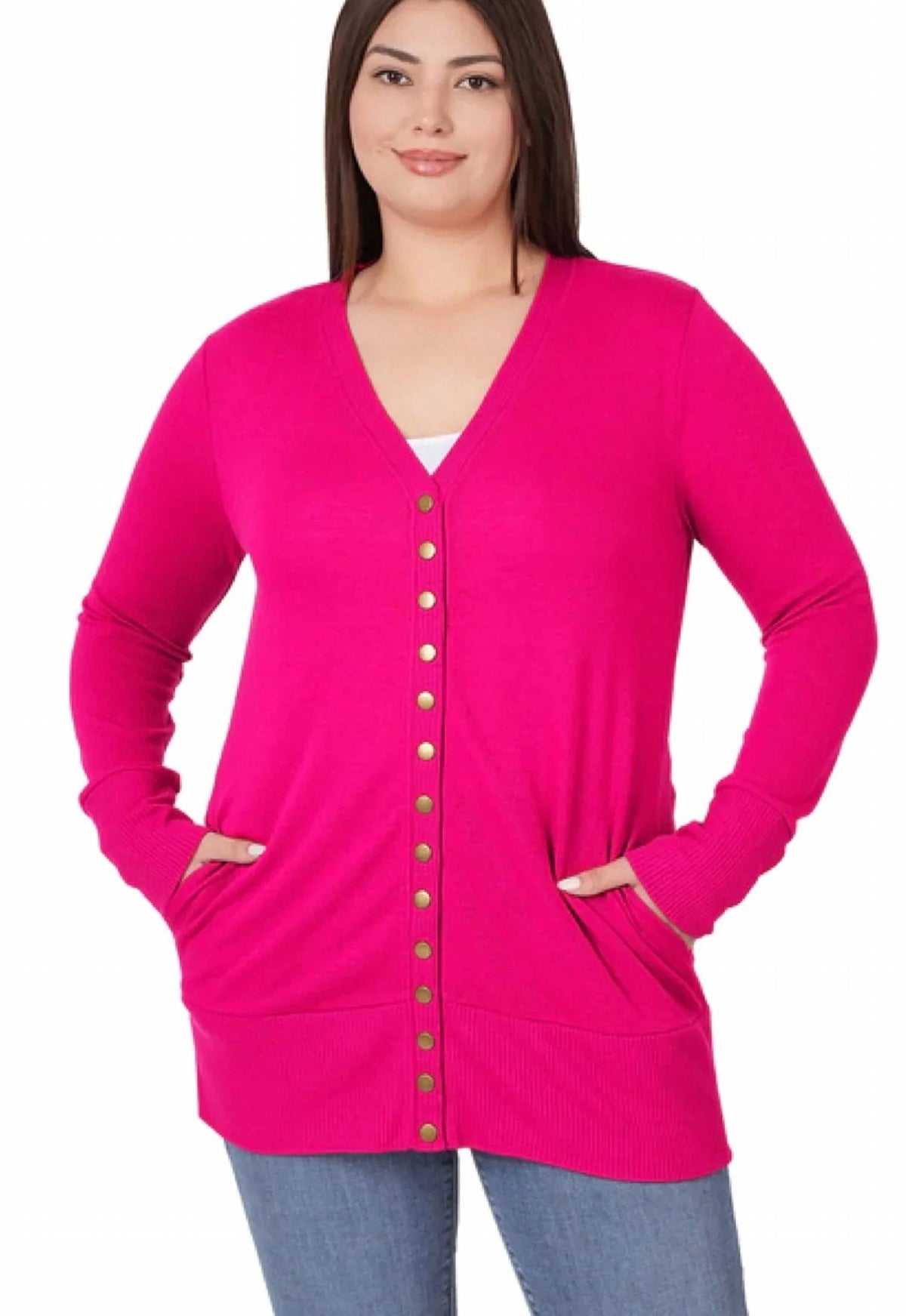Vanilla Monkey - Snap Button Cardigan - Plus