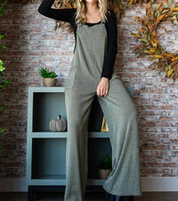 Vanilla Monkey - Solid Rib Overall Jumpsuit