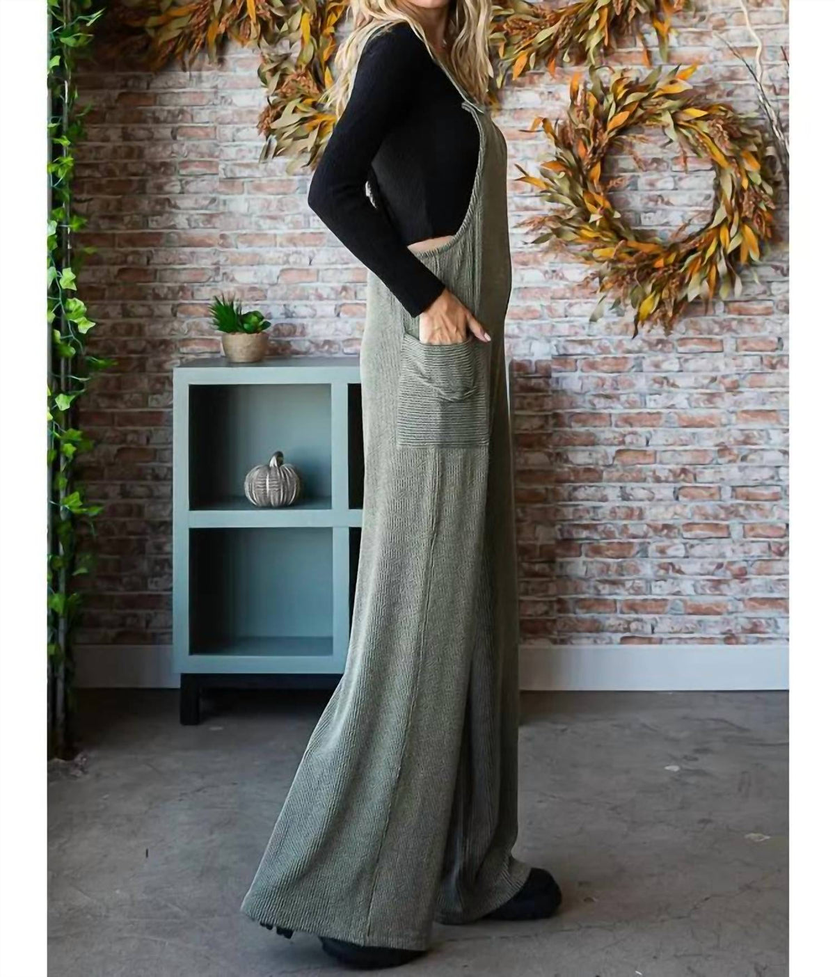 Vanilla Monkey - Solid Rib Overall Jumpsuit