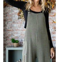 Vanilla Monkey - Solid Rib Overall Jumpsuit