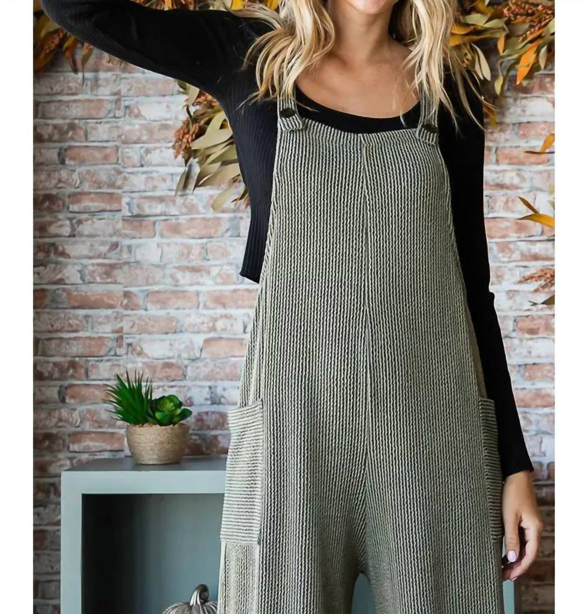 Vanilla Monkey - Solid Rib Overall Jumpsuit